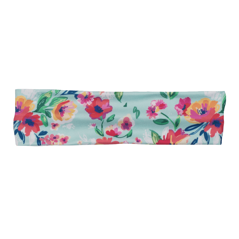 CLEARANCE: Bumblito Flat Headband Aqua Floral