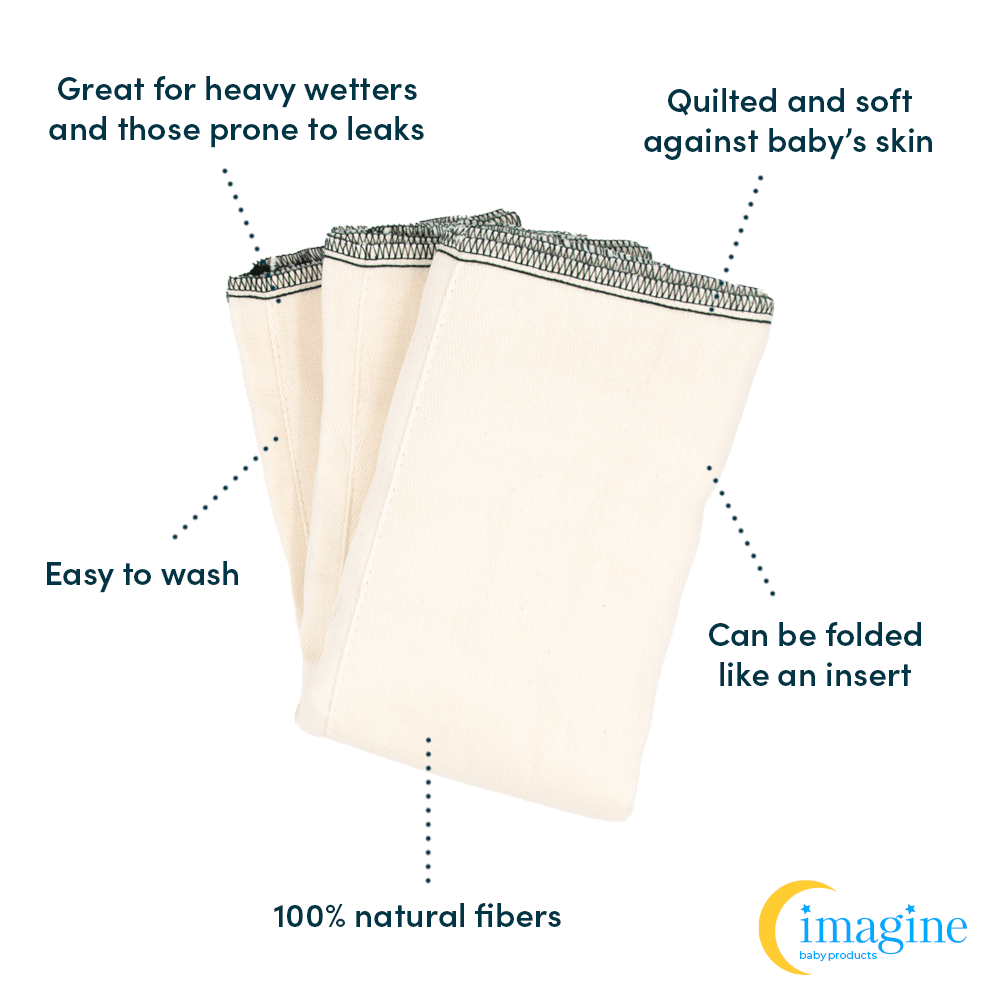 Imagine Smart Fit Bamboo Prefolds - 6 Pack