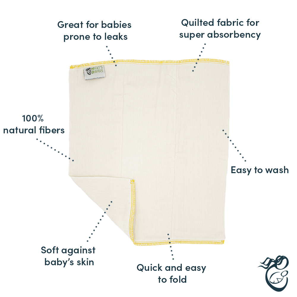 Nicki's Diapers Bamboo Prefolds - 6 Pack