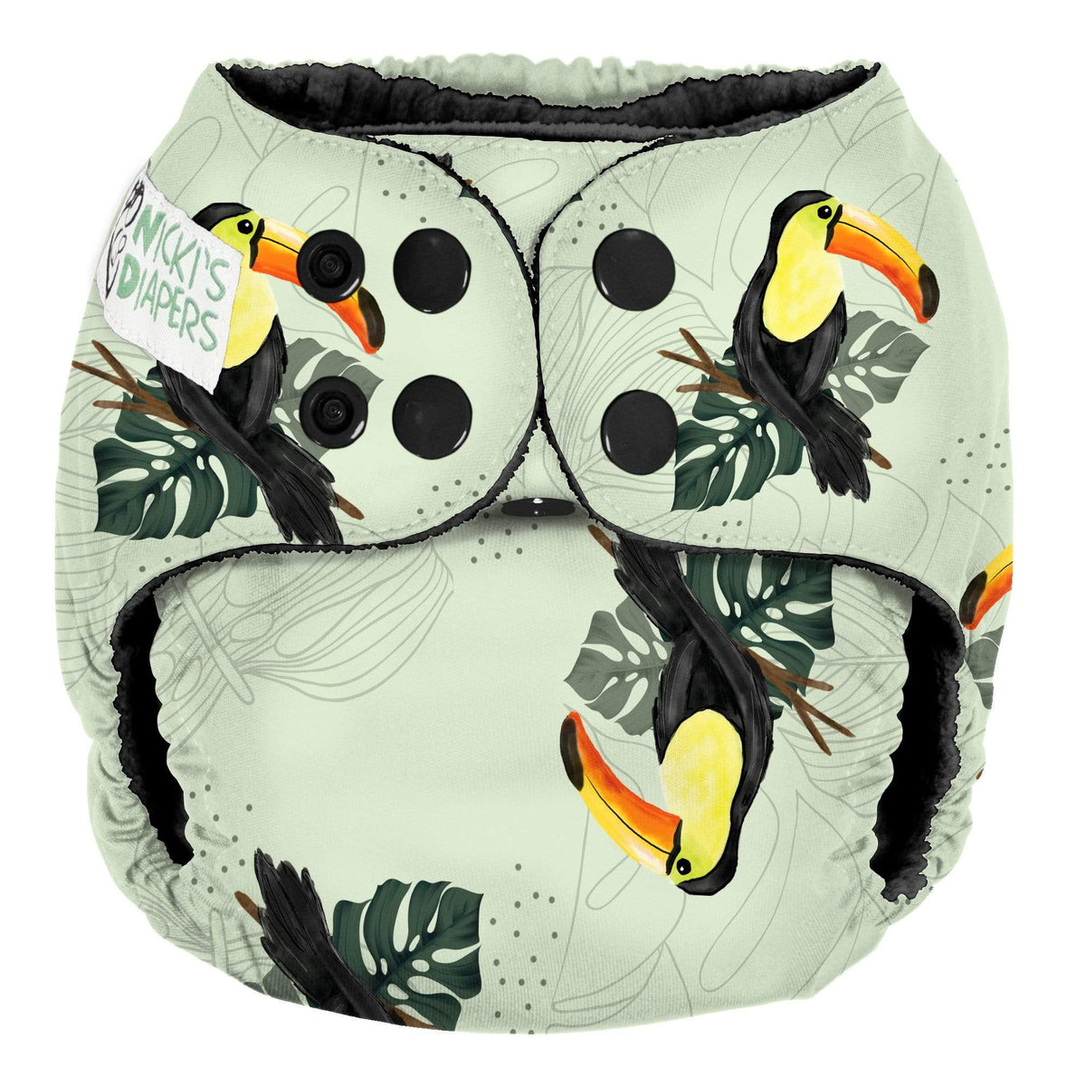 Nicki's Diapers One Size Snap Pocket Diaper Toucan Do It