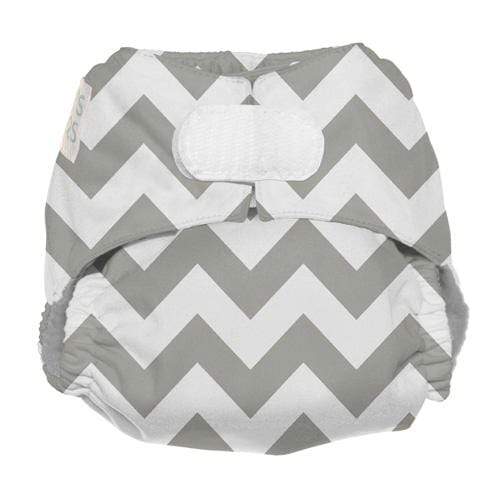 Nicki's Diapers Ultimate Hook & Loop All-In-One Diaper Gray Chevron / Newborn