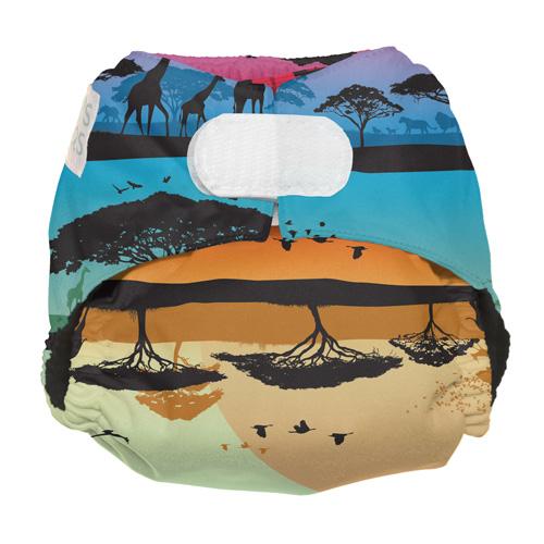 Nicki's Diapers Ultimate Hook & Loop All-In-One Diaper Safari Sunset / Newborn